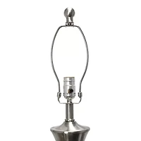 All the Rages Elegant Designs Brushed Nickel Tapered With White Shades 3-pc. Lamp Set