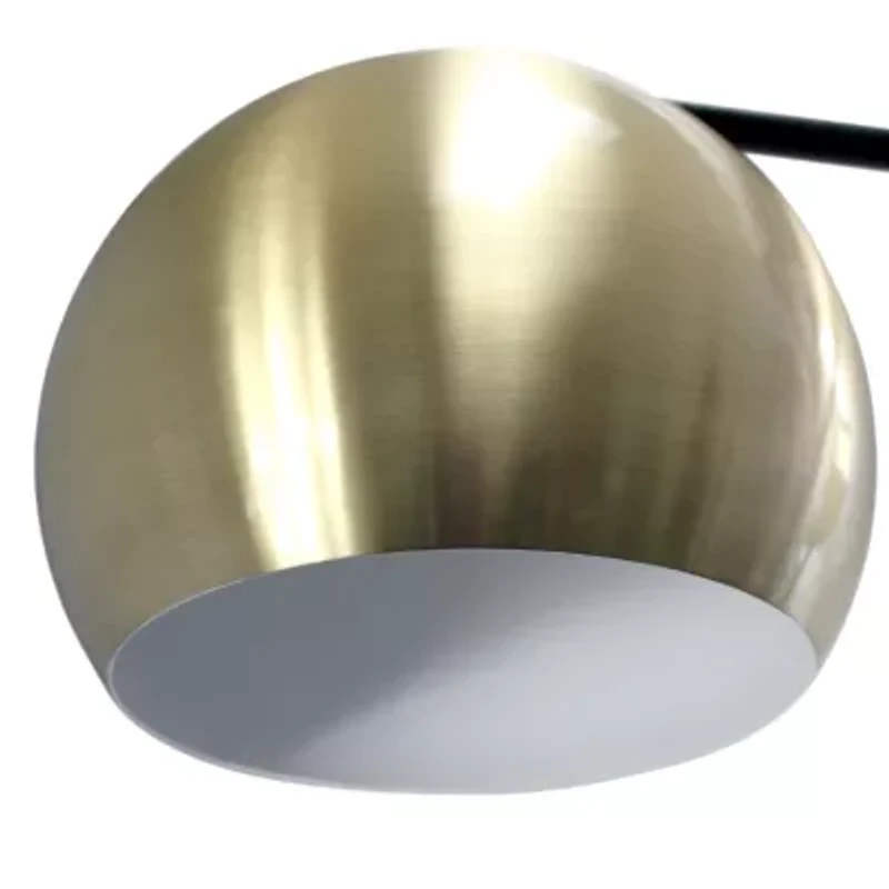 All the Rages Lalia Home Black Matte Swivel  With Inner White Dome Shade Floor Lamp
