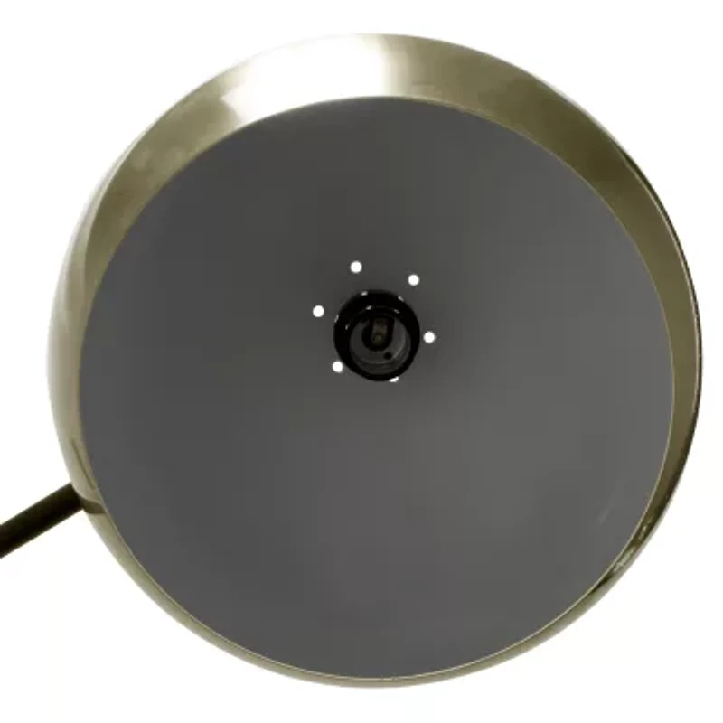 All the Rages Lalia Home Black Matte Swivel  With Inner White Dome Shade Floor Lamp