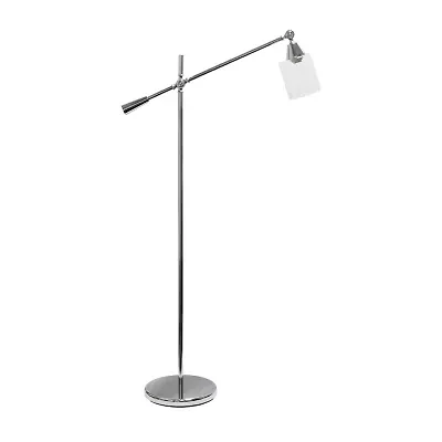 Lalia Home Swing Arm Floor Lamp with Clear Glass Cylindrical Shade