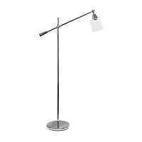 Lalia Home Swing Arm Floor Lamp with Clear Glass Cylindrical Shade
