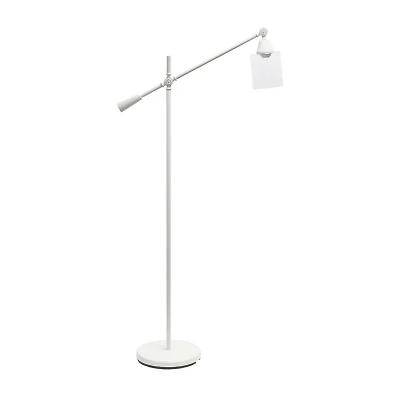 Lalia Home Swing Arm Floor Lamp with Clear Glass Cylindrical Shade