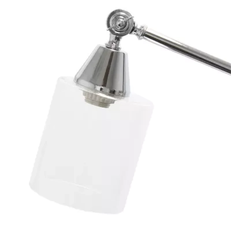 Lalia Home Swing Arm Floor Lamp with Clear Glass Cylindrical Shade