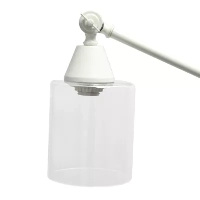 Lalia Home Swing Arm Floor Lamp with Clear Glass Cylindrical Shade