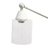Lalia Home Swing Arm Floor Lamp with Clear Glass Cylindrical Shade