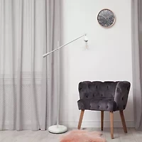 Lalia Home Swing Arm Floor Lamp with Clear Glass Cylindrical Shade