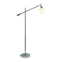 Lalia Home Swing Arm Floor Lamp with Clear Glass Cylindrical Shade
