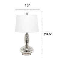 Lalia Home Glass Dollop With White Fabric Shade Table Lamp