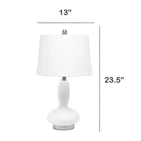 Lalia Home Glass Dollop With White Fabric Shade Table Lamp