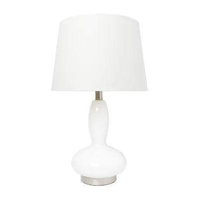 Lalia Home Glass Dollop With White Fabric Shade Table Lamp