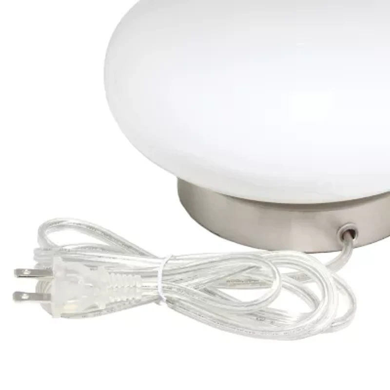 Lalia Home Glass Dollop With White Fabric Shade Table Lamp