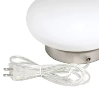 Lalia Home Glass Dollop With White Fabric Shade Table Lamp