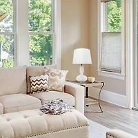 Lalia Home Glass Dollop With White Fabric Shade Table Lamp