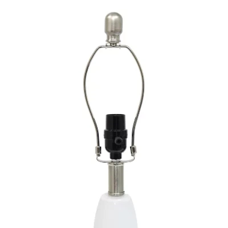 Lalia Home Glass Dollop With White Fabric Shade Table Lamp