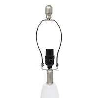 Lalia Home Glass Dollop With White Fabric Shade Table Lamp