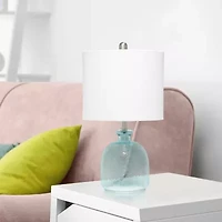 All the Rages Lalia Home Hammered Glass Jar With Linen Shade Table Lamp