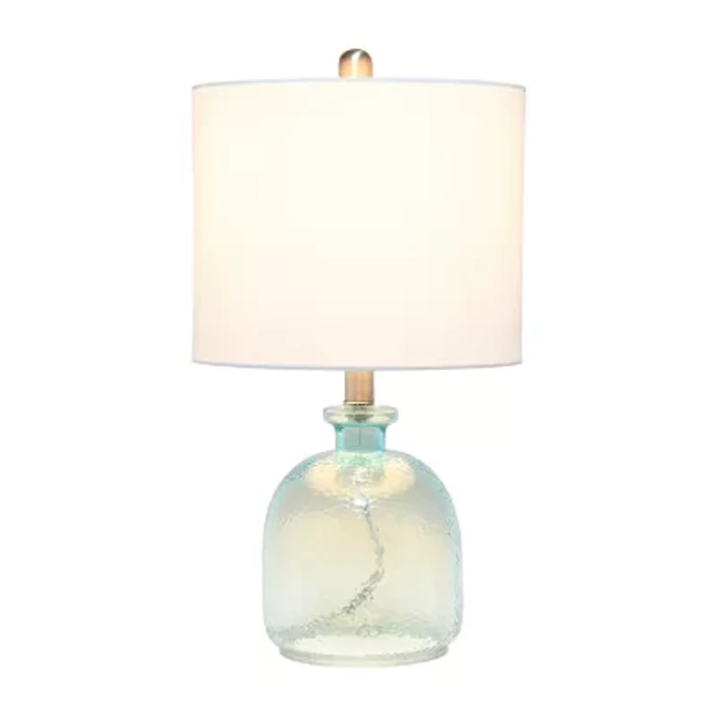 All the Rages Lalia Home Hammered Glass Jar With Linen Shade Table Lamp