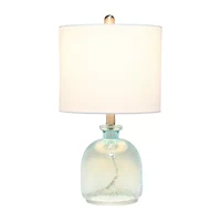 All the Rages Lalia Home Hammered Glass Jar With Linen Shade Table Lamp