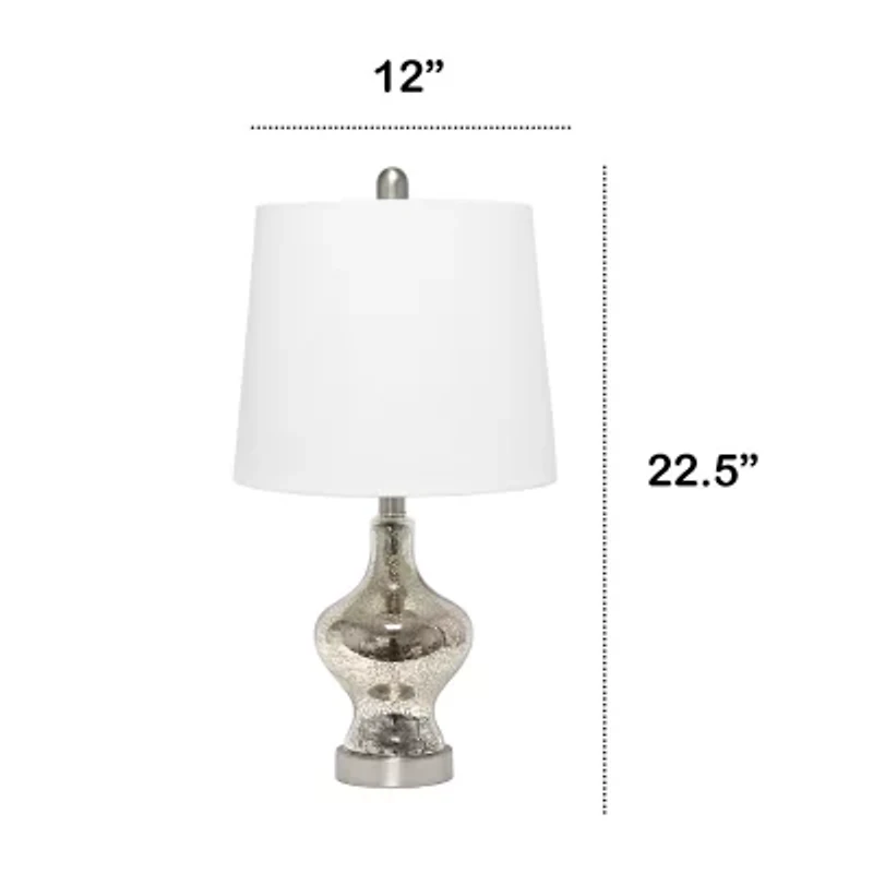 All the Rages Lalia Home Paseo With White Fabric Shade Glass Table Lamp