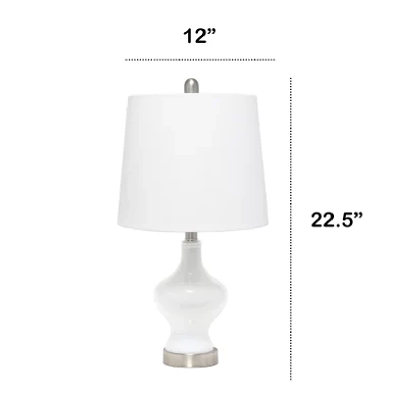 All the Rages Lalia Home Paseo With White Fabric Shade Glass Table Lamp