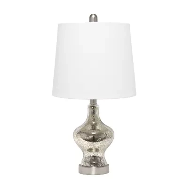 All the Rages Lalia Home Paseo With White Fabric Shade Glass Table Lamp