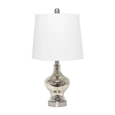 All the Rages Lalia Home Paseo With White Fabric Shade Glass Table Lamp