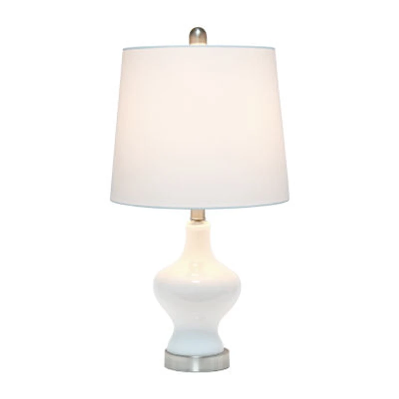All the Rages Lalia Home Paseo With White Fabric Shade Glass Table Lamp