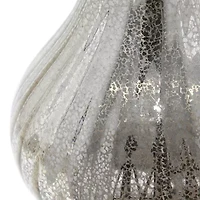 All the Rages Lalia Home Speckled Mercury Tear Drop  With White Fabric Shade Glass Table Lamp