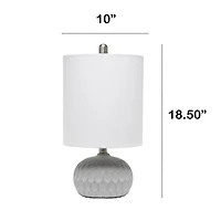 All the Rages Lalia Home Thumbprint With White Fabric Shade Concrete Table Lamp