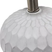 All the Rages Lalia Home Thumbprint With White Fabric Shade Concrete Table Lamp