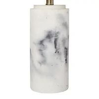 All the Rages Lalia Home Marbleized With White Fabric Shade Concrete Table Lamp