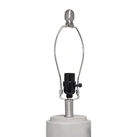 All the Rages Lalia Home Marbleized With White Fabric Shade Concrete Table Lamp
