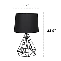 Lalia Home Geometric Wired Table Lamp with Fabric Shade