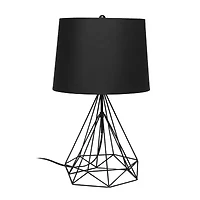 Lalia Home Geometric Wired Table Lamp with Fabric Shade