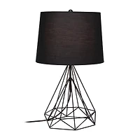 Lalia Home Geometric Wired Table Lamp with Fabric Shade