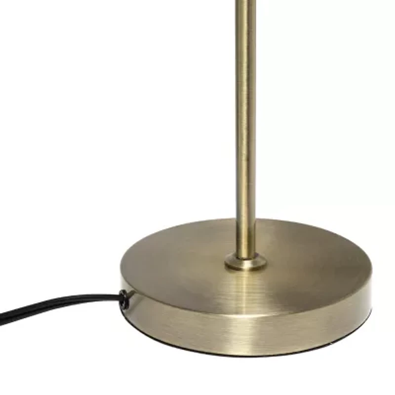 All the Rages Lalia Home Mid Century Curved  With Dome Shade; Antique Brass Metal Table Lamp