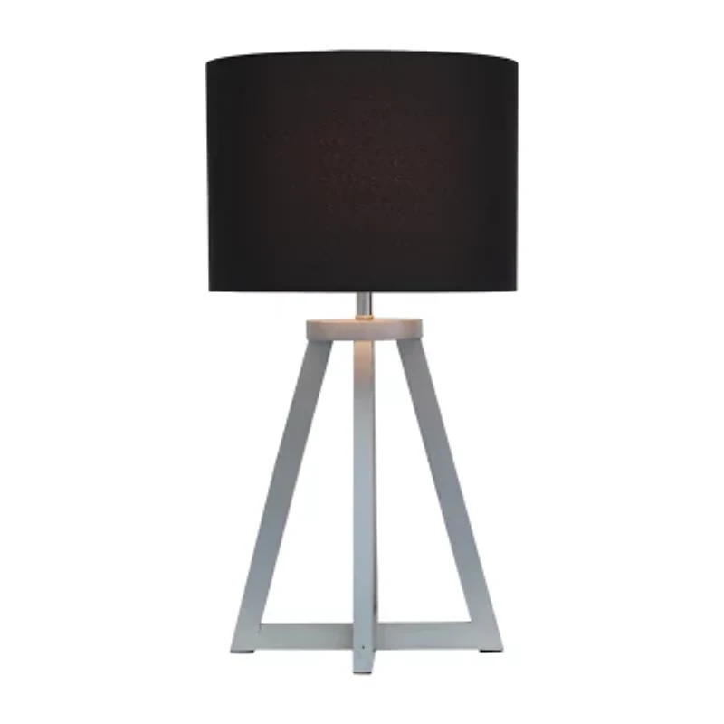 Simple Designs Interlocked Triangular Wood Table Lamp