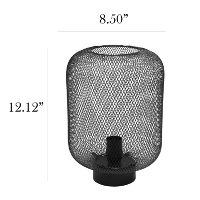 All the Rages Simple Designs Mesh Industrial Metal Table Lamp
