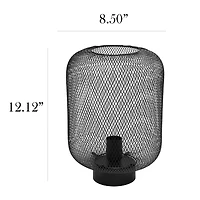 All the Rages Simple Designs Mesh Industrial Metal Table Lamp