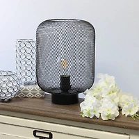 All the Rages Simple Designs Mesh Industrial Metal Table Lamp
