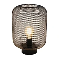 All the Rages Simple Designs Mesh Industrial Metal Table Lamp