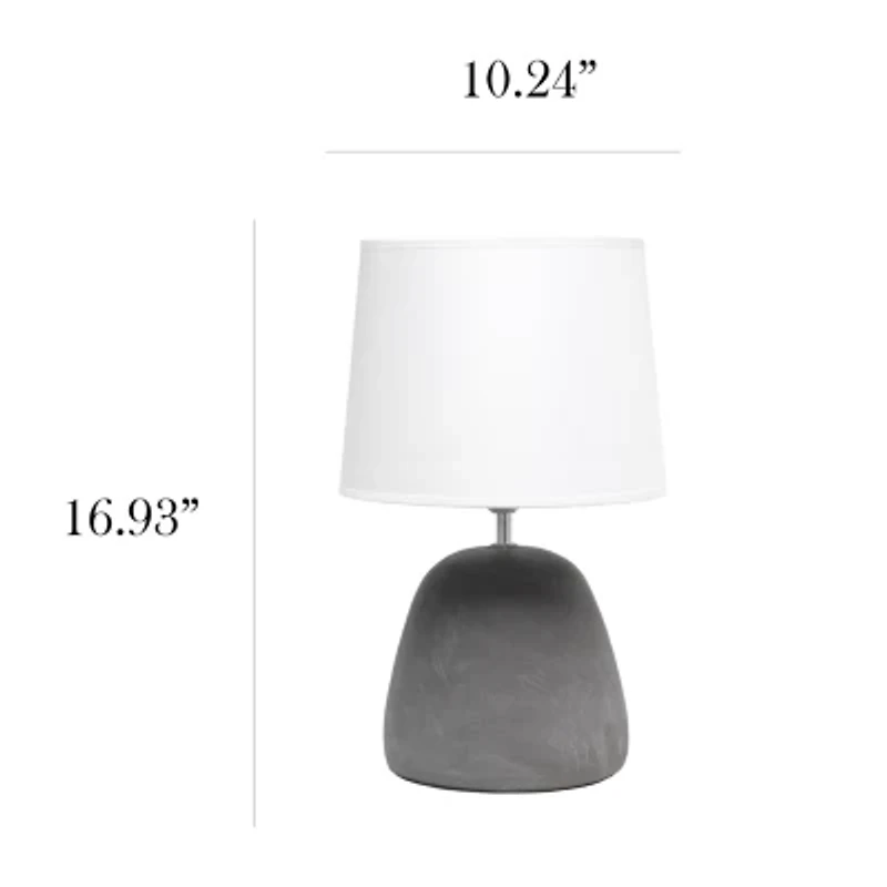 All the Rages Simple Designs Round Black Concrete Table Lamp