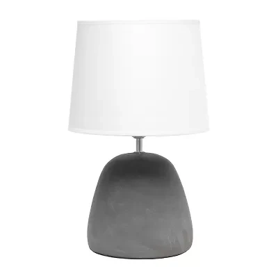 All the Rages Simple Designs Round Black Concrete Table Lamp