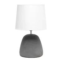 All the Rages Simple Designs Round Black Concrete Table Lamp