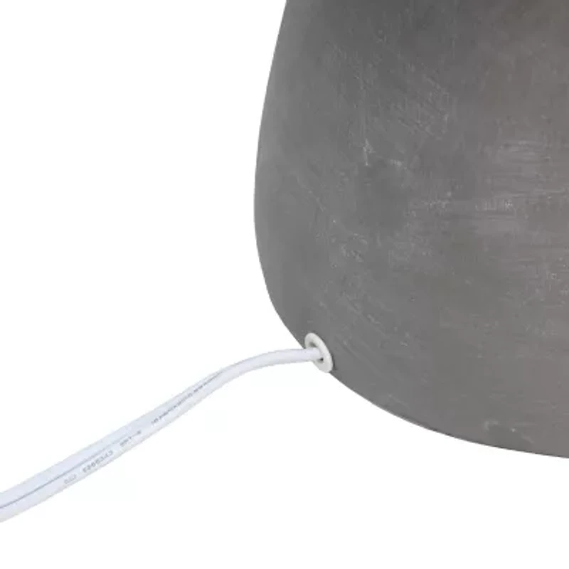 All the Rages Simple Designs Round Black Concrete Table Lamp