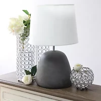 All the Rages Simple Designs Round Black Concrete Table Lamp