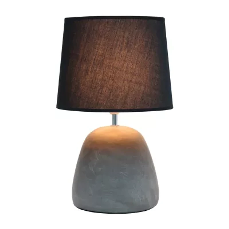 All the Rages Simple Designs Round Black Concrete Table Lamp