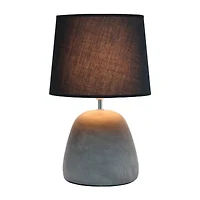 All the Rages Simple Designs Round Black Concrete Table Lamp