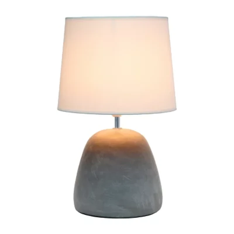 All the Rages Simple Designs Round Black Concrete Table Lamp