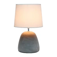 All the Rages Simple Designs Round Black Concrete Table Lamp